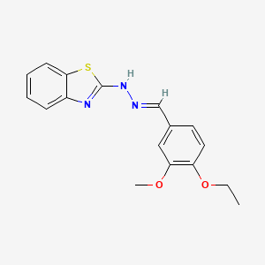 2-[(2E)-2-(4-ethoxy-3-methoxybenzylidene)hydrazinyl]-1,3-benzothiazole