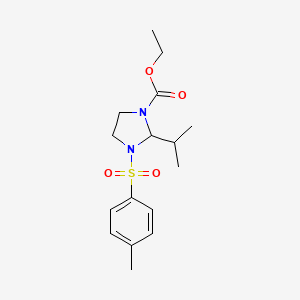 molecular formula C16H24N2O4S B15041023 Ethyl 3-[(4-methylphenyl)sulfonyl]-2-(propan-2-yl)imidazolidine-1-carboxylate 