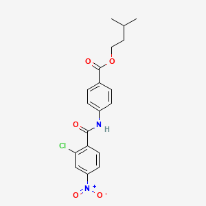 molecular formula C19H19ClN2O5 B15041029 3-Methylbutyl 4-{[(2-chloro-4-nitrophenyl)carbonyl]amino}benzoate 