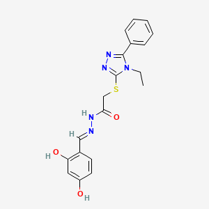 N'-[(E)-(2,4-dihydroxyphenyl)methylidene]-2-[(4-ethyl-5-phenyl-4H-1,2,4-triazol-3-yl)sulfanyl]acetohydrazide