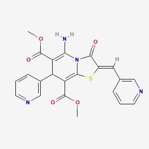 dimethyl (2Z)-5-amino-3-oxo-7-(pyridin-3-yl)-2-(pyridin-3-ylmethylidene)-2,3-dihydro-7H-[1,3]thiazolo[3,2-a]pyridine-6,8-dicarboxylate