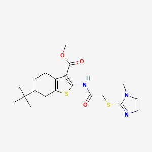 Methyl 6-tert-butyl-2-{2-[(1-methyl-1H-imidazol-2-YL)sulfanyl]acetamido}-4,5,6,7-tetrahydro-1-benzothiophene-3-carboxylate