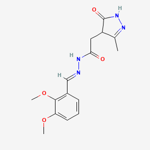 N'-[(E)-(2,3-Dimethoxyphenyl)methylidene]-2-(3-methyl-5-oxo-4,5-dihydro-1H-pyrazol-4-YL)acetohydrazide