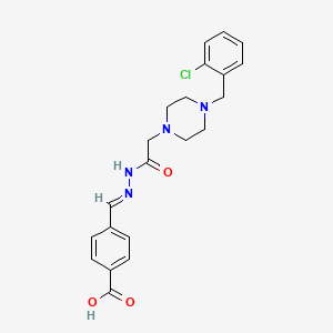 4-[(E)-(2-{[4-(2-chlorobenzyl)piperazin-1-yl]acetyl}hydrazinylidene)methyl]benzoic acid