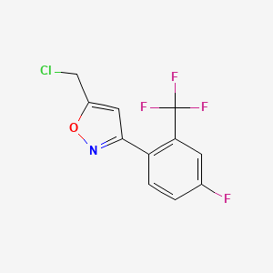 molecular formula C11H6ClF4NO B1504109 5-Chloromethyl-3-(4-fluoro-2-trifluoromethyl-phenyl)-isoxazole 