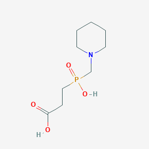 molecular formula C9H18NO4P B15041098 3-[Hydroxy(piperidin-1-ylmethyl)phosphoryl]propanoic acid 