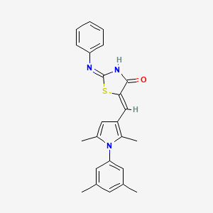 molecular formula C24H23N3OS B15041102 (5Z)-2-anilino-5-[[1-(3,5-dimethylphenyl)-2,5-dimethylpyrrol-3-yl]methylidene]-1,3-thiazol-4-one 