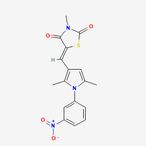 (5Z)-5-{[2,5-dimethyl-1-(3-nitrophenyl)-1H-pyrrol-3-yl]methylidene}-3-methyl-1,3-thiazolidine-2,4-dione