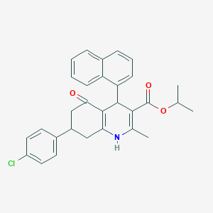 Propan-2-yl 7-(4-chlorophenyl)-2-methyl-4-(naphthalen-1-yl)-5-oxo-1,4,5,6,7,8-hexahydroquinoline-3-carboxylate