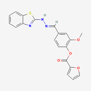 4-{(E)-[2-(1,3-benzothiazol-2-yl)hydrazinylidene]methyl}-2-methoxyphenyl furan-2-carboxylate