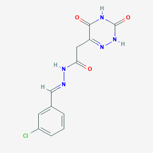 molecular formula C12H10ClN5O3 B15041156 N'-[(E)-(3-chlorophenyl)methylidene]-2-(3,5-dioxo-2,3,4,5-tetrahydro-1,2,4-triazin-6-yl)acetohydrazide 