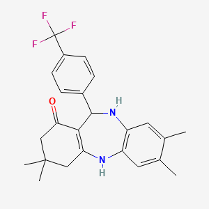 3,3,7,8-tetramethyl-11-[4-(trifluoromethyl)phenyl]-2,3,4,5,10,11-hexahydro-1H-dibenzo[b,e][1,4]diazepin-1-one