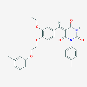 (5Z)-5-{3-ethoxy-4-[2-(3-methylphenoxy)ethoxy]benzylidene}-1-(4-methylphenyl)pyrimidine-2,4,6(1H,3H,5H)-trione