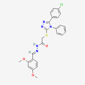 2-{[5-(4-chlorophenyl)-4-phenyl-4H-1,2,4-triazol-3-yl]sulfanyl}-N'-[(E)-(2,4-dimethoxyphenyl)methylidene]acetohydrazide