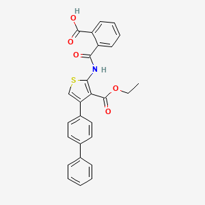 2-{[4-(Biphenyl-4-yl)-3-(ethoxycarbonyl)thiophen-2-yl]carbamoyl}benzoic acid