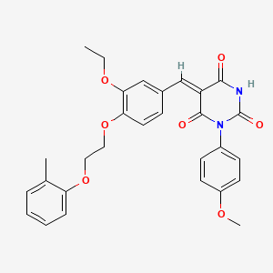 (5Z)-5-{3-ethoxy-4-[2-(2-methylphenoxy)ethoxy]benzylidene}-1-(4-methoxyphenyl)pyrimidine-2,4,6(1H,3H,5H)-trione