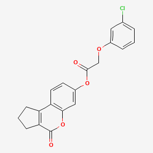 molecular formula C20H15ClO5 B15041241 4-Oxo-1,2,3,4-tetrahydrocyclopenta[c]chromen-7-yl (3-chlorophenoxy)acetate 