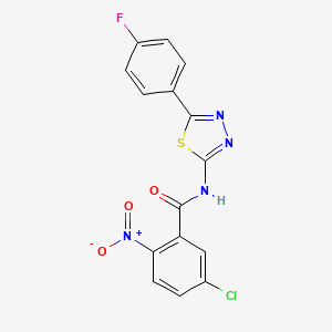 5-chloro-N-[5-(4-fluorophenyl)-1,3,4-thiadiazol-2-yl]-2-nitrobenzamide