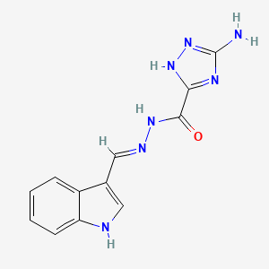 molecular formula C12H11N7O B15041259 5-amino-N'-[(E)-1H-indol-3-ylmethylidene]-1H-1,2,4-triazole-3-carbohydrazide 