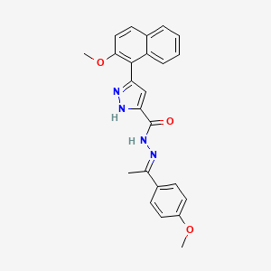 3-(2-Methoxy-1-naphthyl)-N'-[(E)-1-(4-methoxyphenyl)ethylidene]-1H-pyrazole-5-carbohydrazide