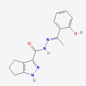 molecular formula C15H16N4O2 B15041305 N'-[(E)-1-(2-hydroxyphenyl)ethylidene]-1,4,5,6-tetrahydrocyclopenta[c]pyrazole-3-carbohydrazide 