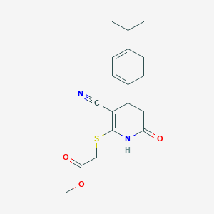 Methyl ({3-cyano-6-oxo-4-[4-(propan-2-yl)phenyl]-1,4,5,6-tetrahydropyridin-2-yl}sulfanyl)acetate