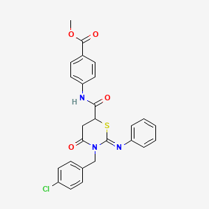 methyl 4-({[(2Z)-3-(4-chlorobenzyl)-4-oxo-2-(phenylimino)-1,3-thiazinan-6-yl]carbonyl}amino)benzoate