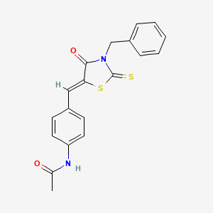 N-{4-[(Z)-(3-benzyl-4-oxo-2-thioxo-1,3-thiazolidin-5-ylidene)methyl]phenyl}acetamide