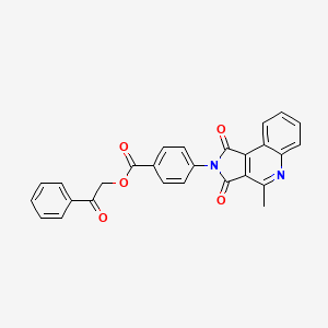 2-oxo-2-phenylethyl 4-(4-methyl-1,3-dioxo-1,3-dihydro-2H-pyrrolo[3,4-c]quinolin-2-yl)benzoate