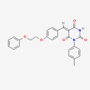 (5Z)-1-(4-Methylphenyl)-5-{[4-(2-phenoxyethoxy)phenyl]methylidene}-1,3-diazinane-2,4,6-trione