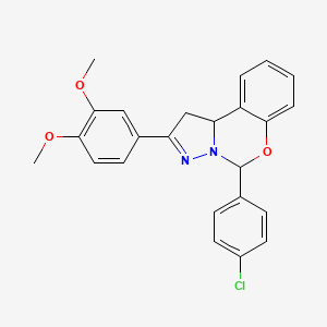 5-(4-Chlorophenyl)-2-(3,4-dimethoxyphenyl)-1,10b-dihydropyrazolo[1,5-c][1,3]benzoxazine