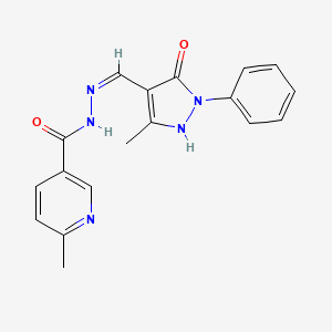 N'-[(Z)-(5-hydroxy-3-methyl-1-phenyl-1H-pyrazol-4-yl)methylidene]-6-methylpyridine-3-carbohydrazide