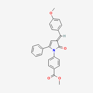 methyl 4-[(3E)-3-(4-methoxybenzylidene)-2-oxo-5-phenyl-2,3-dihydro-1H-pyrrol-1-yl]benzoate