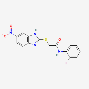 N-(2-fluorophenyl)-2-[(5-nitro-1H-benzimidazol-2-yl)sulfanyl]acetamide