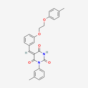 (5E)-5-{3-[2-(4-methylphenoxy)ethoxy]benzylidene}-1-(3-methylphenyl)pyrimidine-2,4,6(1H,3H,5H)-trione