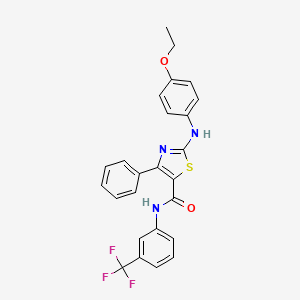 molecular formula C25H20F3N3O2S B15041492 2-[(4-ethoxyphenyl)amino]-4-phenyl-N-[3-(trifluoromethyl)phenyl]-1,3-thiazole-5-carboxamide 