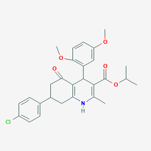 Propan-2-yl 7-(4-chlorophenyl)-4-(2,5-dimethoxyphenyl)-2-methyl-5-oxo-1,4,5,6,7,8-hexahydroquinoline-3-carboxylate