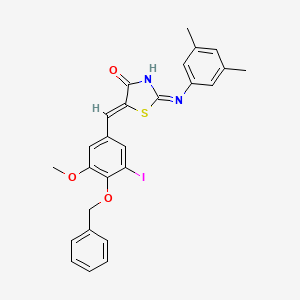 molecular formula C26H23IN2O3S B15041504 (2Z,5Z)-5-[4-(benzyloxy)-3-iodo-5-methoxybenzylidene]-2-[(3,5-dimethylphenyl)imino]-1,3-thiazolidin-4-one 