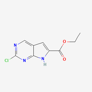 molecular formula C9H8ClN3O2 B1504153 Ethyl 2-chloro-7H-pyrrolo[2,3-d]pyrimidine-6-carboxylate CAS No. 1060816-62-7