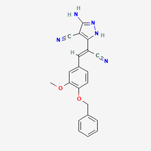 molecular formula C21H17N5O2 B15041543 5-amino-3-{(Z)-2-[4-(benzyloxy)-3-methoxyphenyl]-1-cyanoethenyl}-1H-pyrazole-4-carbonitrile 