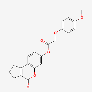 4-Oxo-1,2,3,4-tetrahydrocyclopenta[c]chromen-7-yl (4-methoxyphenoxy)acetate