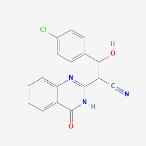 molecular formula C17H10ClN3O2 B15041553 3-(4-Chlorophenyl)-3-oxo-2-[(2E)-4-oxo-1,2,3,4-tetrahydroquinazolin-2-ylidene]propanenitrile 