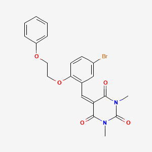 molecular formula C21H19BrN2O5 B15041555 5-[5-bromo-2-(2-phenoxyethoxy)benzylidene]-1,3-dimethylpyrimidine-2,4,6(1H,3H,5H)-trione 