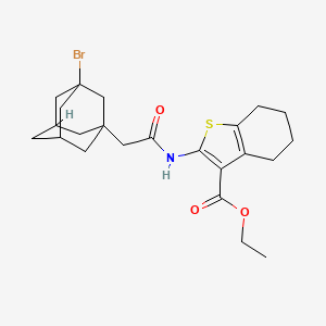 molecular formula C23H30BrNO3S B15041566 Ethyl 2-[2-(3-bromoadamantan-1-YL)acetamido]-4,5,6,7-tetrahydro-1-benzothiophene-3-carboxylate 