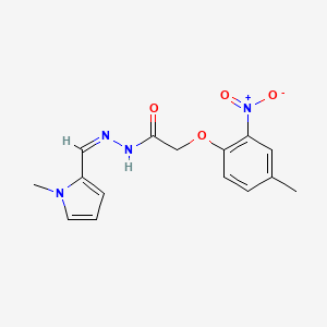 molecular formula C15H16N4O4 B15041567 N'-[(Z)-(1-Methyl-1H-pyrrol-2-YL)methylidene]-2-(4-methyl-2-nitrophenoxy)acetohydrazide 