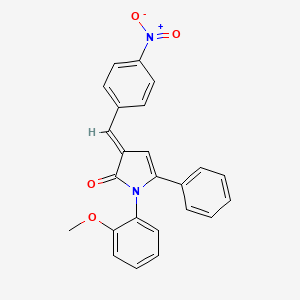 molecular formula C24H18N2O4 B15041575 (3E)-1-(2-methoxyphenyl)-3-(4-nitrobenzylidene)-5-phenyl-1,3-dihydro-2H-pyrrol-2-one 