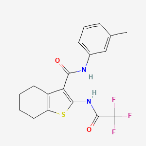 molecular formula C18H17F3N2O2S B15041590 N-(3-methylphenyl)-2-[(trifluoroacetyl)amino]-4,5,6,7-tetrahydro-1-benzothiophene-3-carboxamide 