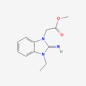 molecular formula C12H15N3O2 B15041595 methyl (3-ethyl-2-imino-2,3-dihydro-1H-benzimidazol-1-yl)acetate 