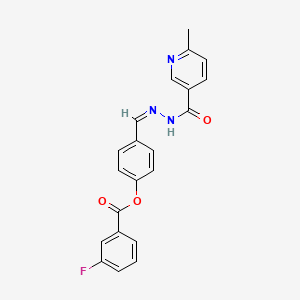 [4-[(Z)-[(6-methylpyridine-3-carbonyl)hydrazinylidene]methyl]phenyl] 3-fluorobenzoate