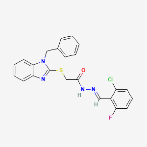 2-[(1-benzyl-1H-benzimidazol-2-yl)sulfanyl]-N'-[(E)-(2-chloro-6-fluorophenyl)methylidene]acetohydrazide